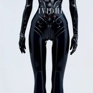 ViVI Glossy Black Women's Jumpsuit